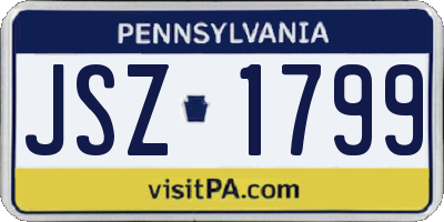 PA license plate JSZ1799