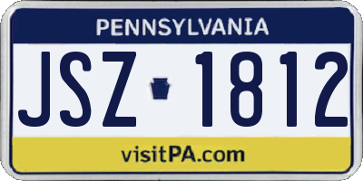 PA license plate JSZ1812