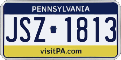 PA license plate JSZ1813