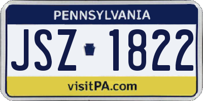 PA license plate JSZ1822