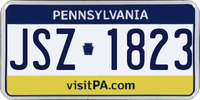 PA license plate JSZ1823