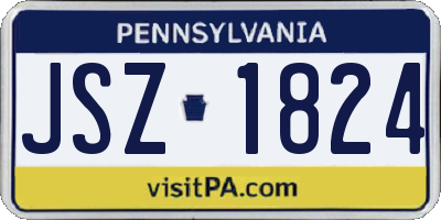 PA license plate JSZ1824