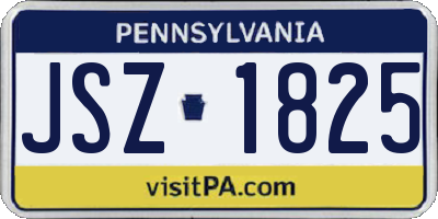 PA license plate JSZ1825