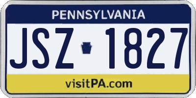 PA license plate JSZ1827