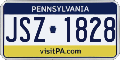 PA license plate JSZ1828