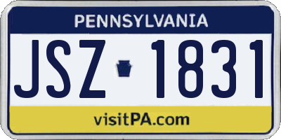 PA license plate JSZ1831