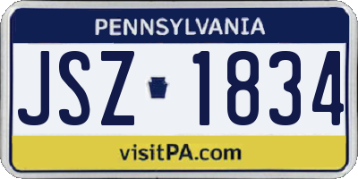 PA license plate JSZ1834