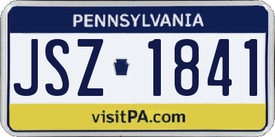 PA license plate JSZ1841