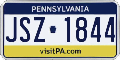PA license plate JSZ1844