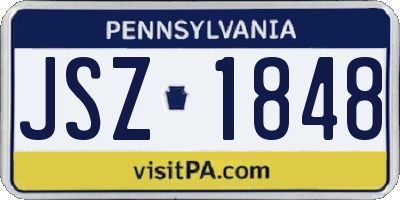 PA license plate JSZ1848