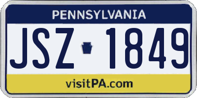 PA license plate JSZ1849