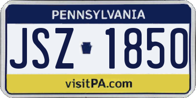 PA license plate JSZ1850