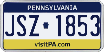PA license plate JSZ1853