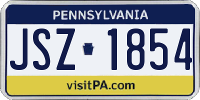 PA license plate JSZ1854