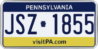 PA license plate JSZ1855