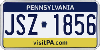PA license plate JSZ1856
