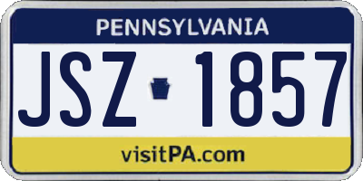 PA license plate JSZ1857