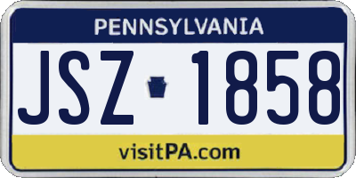 PA license plate JSZ1858