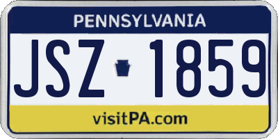 PA license plate JSZ1859