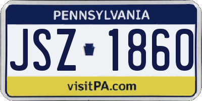 PA license plate JSZ1860