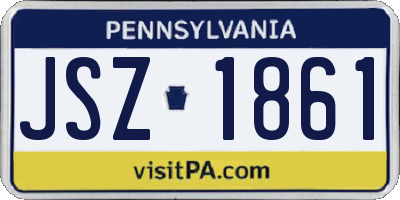 PA license plate JSZ1861