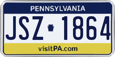 PA license plate JSZ1864