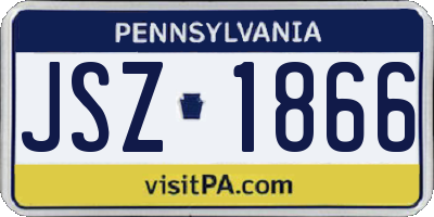 PA license plate JSZ1866
