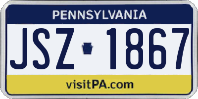 PA license plate JSZ1867