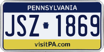 PA license plate JSZ1869