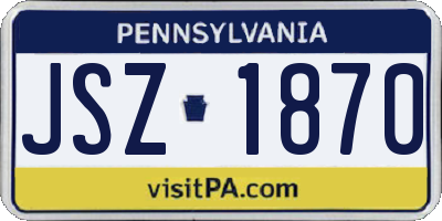 PA license plate JSZ1870