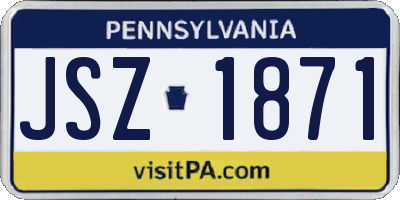 PA license plate JSZ1871