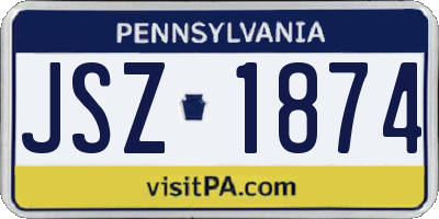 PA license plate JSZ1874
