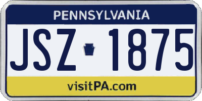PA license plate JSZ1875