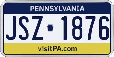 PA license plate JSZ1876