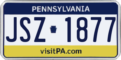 PA license plate JSZ1877