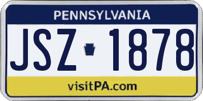 PA license plate JSZ1878