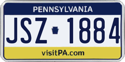 PA license plate JSZ1884