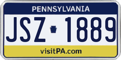 PA license plate JSZ1889