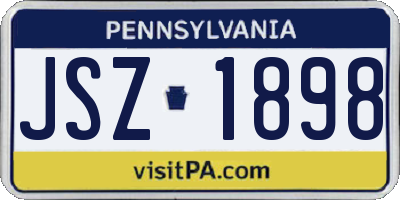 PA license plate JSZ1898