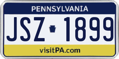 PA license plate JSZ1899