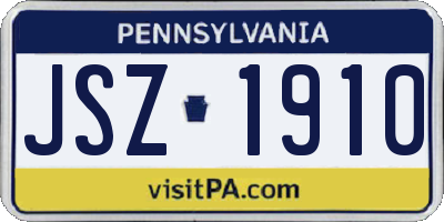 PA license plate JSZ1910