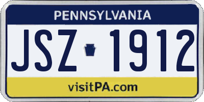 PA license plate JSZ1912