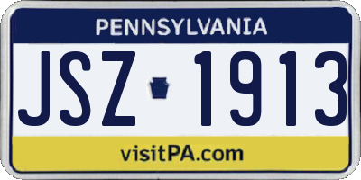 PA license plate JSZ1913