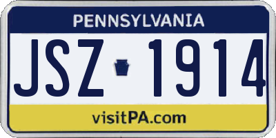 PA license plate JSZ1914