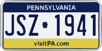 PA license plate JSZ1941