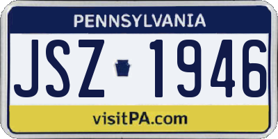 PA license plate JSZ1946