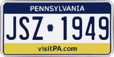 PA license plate JSZ1949