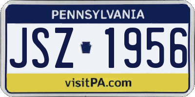 PA license plate JSZ1956