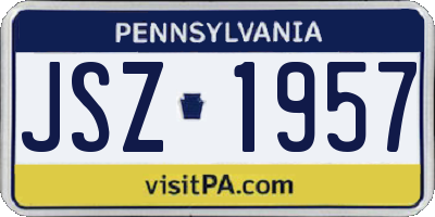 PA license plate JSZ1957