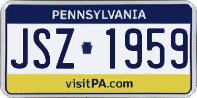 PA license plate JSZ1959